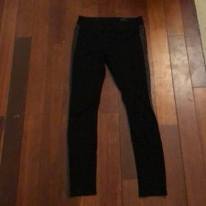 Black Leggings with Suede Accent